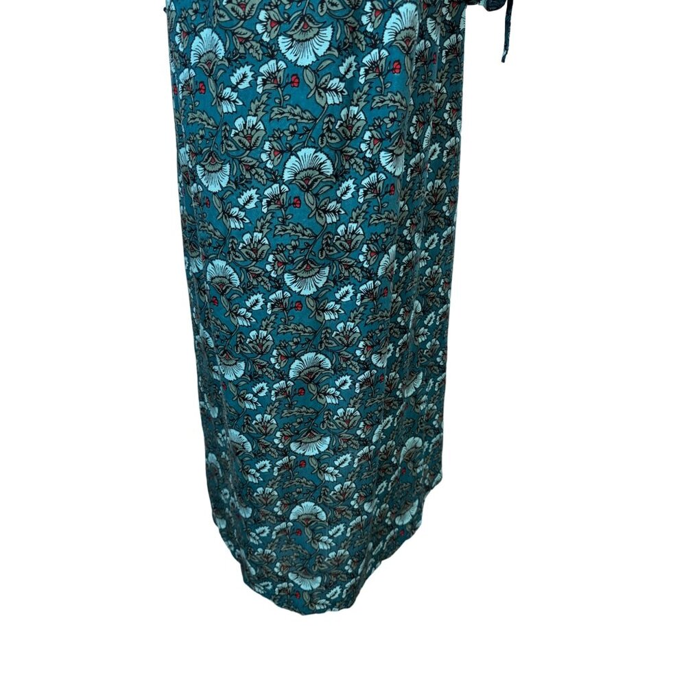 NWT Band of the Free XS Bohemian Long Sleeve Maxi Dress Teal Floral Print - Picture 8 of 13